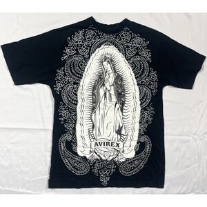 GUC Avirex Virgin Mary Graphic T-Shirt Mens Size S Jesse Pinkman Black Breaking